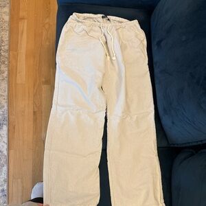 Brandy Melville Cream Striped Pants